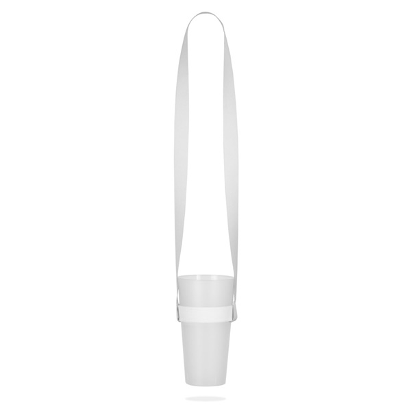 SWINDON. Cordón de poliéster para sublimación con portavasos elástico para sublimación