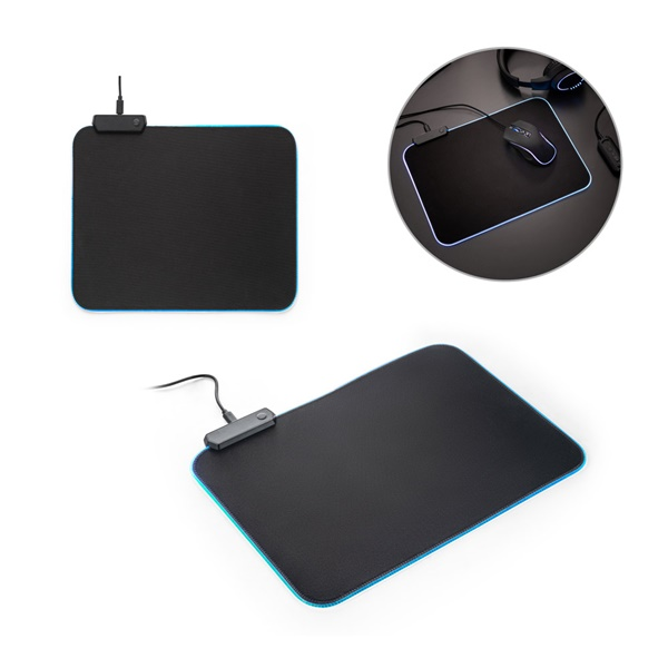 THORNE MOUSEPAD RGB. Alfombrilla de ratón gaming con luces LED RGB, fabricada en poliéster