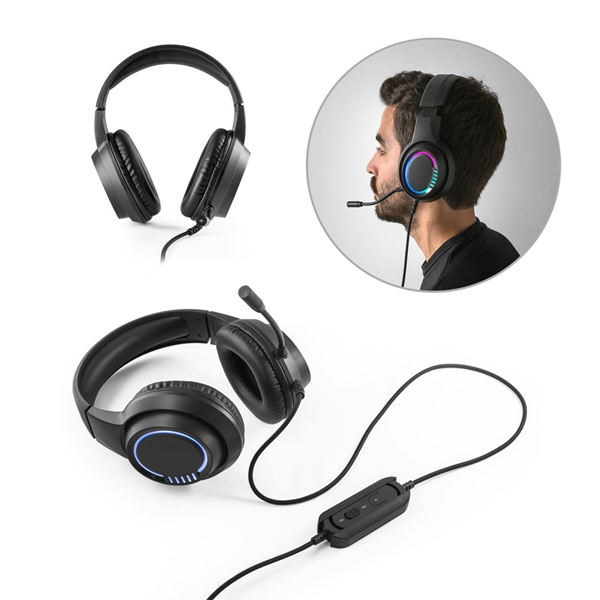 Thorne Headset RGB. Auriculares gaming ABS con cable de 2m, micrófono y luces LED RGB