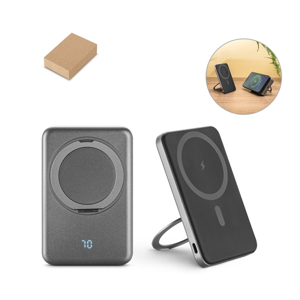 WARSHEL 5. Batería externa magnética de 5000 mAh con cargador inalámbrico ultrarrápido de 15 W en AB