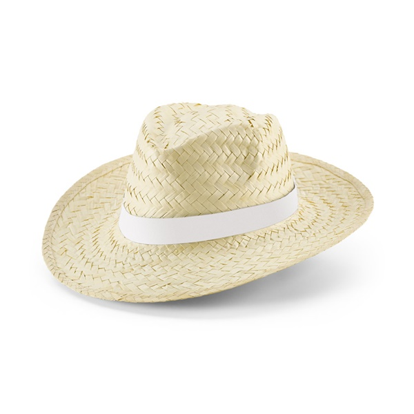 EDWARD RIB. Sombrero de paja natural con cinta sublimada