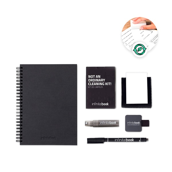 STARTER KIT INFINITEBOOK A5 PLANNER TEXTURE. Kit compuesto por «Infinitebook» con tapa dura, 1 kit d