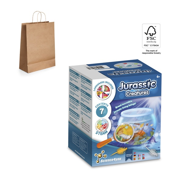 Jurassic Pets Kit II. Juego educativo suministrado con una bolsa de regalo de papel kraft (115 g/m²)