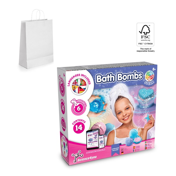 Bath Bombs Kit II. Juguete educativo suministrado con una bolsa de regalo de papel kraft (90 g/m²), 