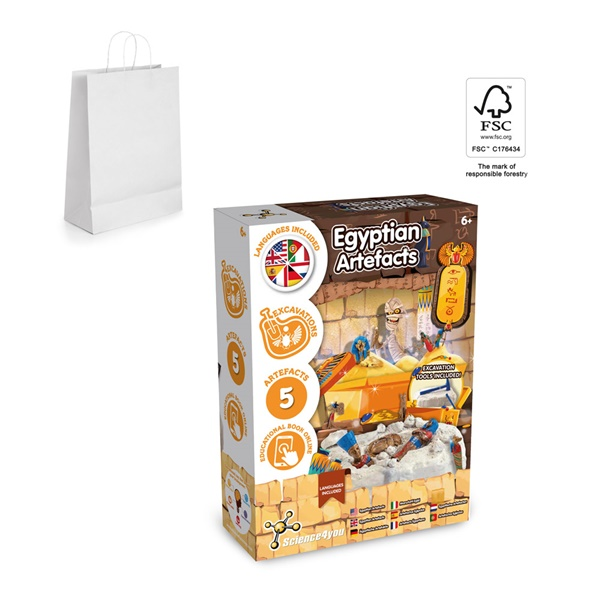 Ancient Egypt Excavation Kit II. Juego educativo suministrado con una bolsa de regalo de papel kraft