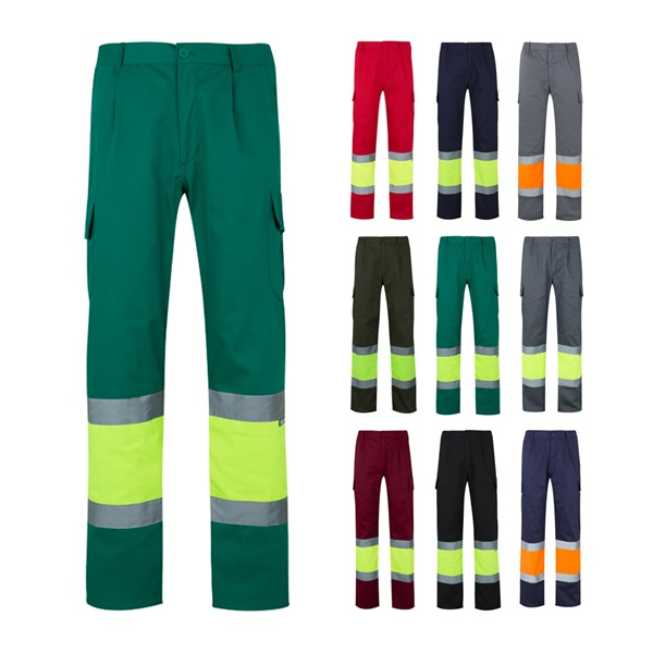 VL POSEIDON. Pantalón de sarga multibolsillos bicolor (210 g/m²), en algodón (20 %) y poliéster (80 