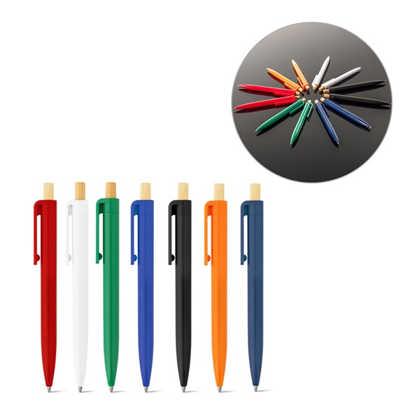 ZARA. Bolígrafo de ABS reciclado (100% rABS) con botón de bambú