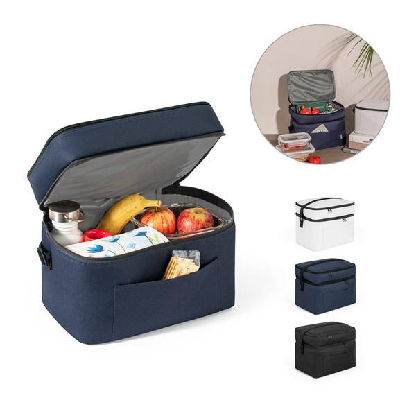 CANCUN LARGE. Bolsa térmica de poliéster reciclado 600D, con correa de cincha ajustable 14 L