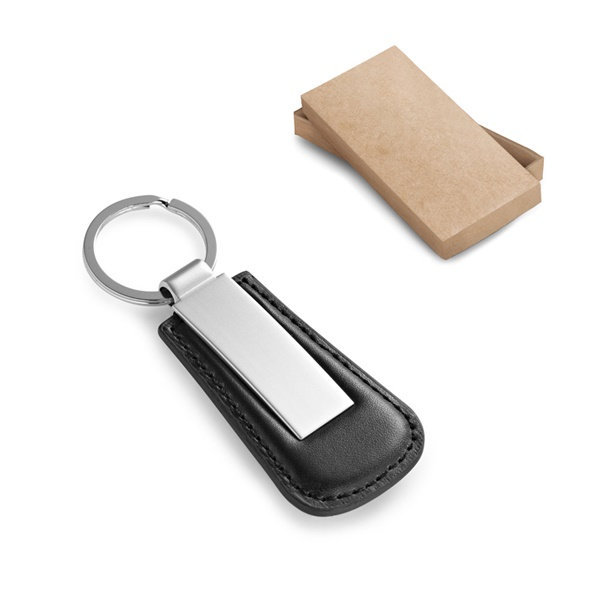 BACHMANN. Llavero de metal con borde de PU